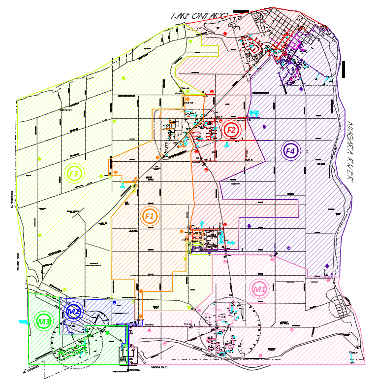 Map showing the NOTL territory and the feeder that supplies that area.